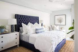 navy blue headboard bedroom ideas