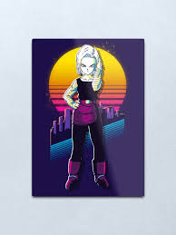 During dragon ball gt, she plays a much more subdued role, becoming one of baby's minions during the baby saga as well as fighting off super 17 later on. Dragon Ball C 18 Retrowave Metal Print By Zewiss Redbubble