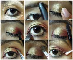 gold and maroon bridal eye makeup