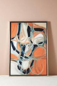 Intersecting Thoughts Orange Motif Wall Art