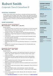 corporate travel consultant resume