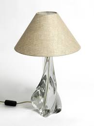 Mid Century Table Lamp In Crystal Glass