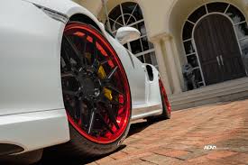 white porsche 911 turbo s adv7 track