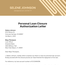 personal loan closure authorization