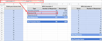calculate nps using excel tool