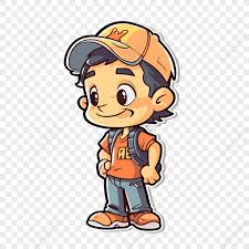 drawing of a boy wearing an orange cap