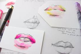 watercolor lips tutorial how to draw