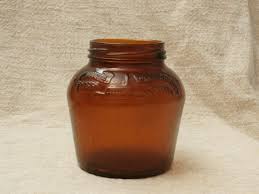 Vintage Brown Glass Jar Independence