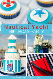 Nautical theme decor for boats. Kara S Party Ideas Nautical Yacht Birthday Party Kara S Party Ideas