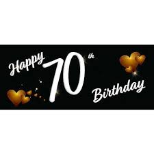 Cards tagged with 70th birthday. Happy 70th Birthday Black Pvc Party Sign Decoration 60cm X 25cm Partyrama
