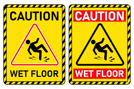 warning caution wet floor slippery