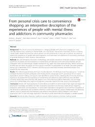 To run into cylinder & pumped out the exhaust. Pdf From Personal Crisis Care To Convenience Shopping An Interpretive Description Of The Experiences Of People With Mental Illness And Addictions In Community Pharmacies