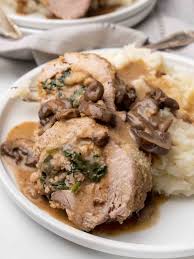 stuffed pork tenderloin with mushroom