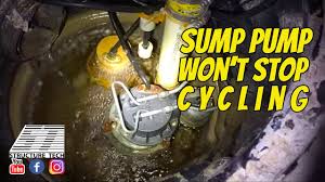 sump pump won t stop cycling at a home
