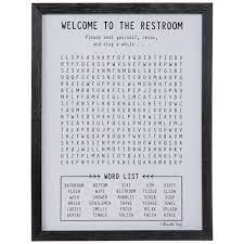 welcome to the restroom crossword wood