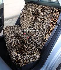 Furry Leopard Print Car Seat Covers