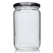 660ml Clear Glass Food Jar Lid