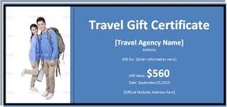 Travel Gift Certificate Word Excel Templates
