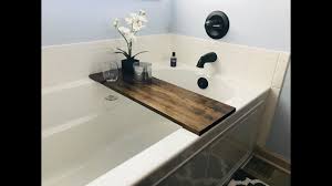 make a relaxing bath tub tray with wine