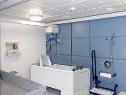 ceiling track hoists in a disabled bathroom