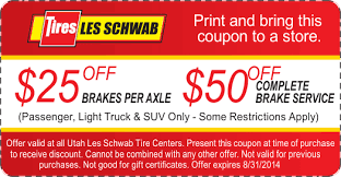 Les Schwab 25 Off Brakes Per Axle Or 50 Off Complete Brake