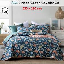 lightly quilted coverlet set isla queen