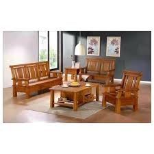 brown modern wooden sofa set