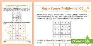 Magic Square 5x5 Worksheet Maths