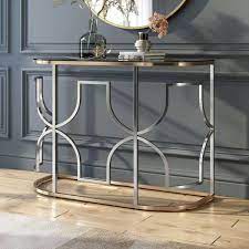 Half Circle Glass Console Table