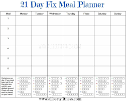 21 Day Fix Meal Plan Template Business Templates