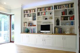 White Painted Wall Shelving With Oak