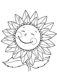 The sunflower is an annual plant that. Coloring Pages Happy Sunflower Coloring Page