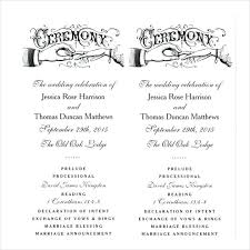 Simple Clear Wedding Ceremony Template Marriage Program Free