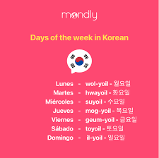 days of the week in korean your easy