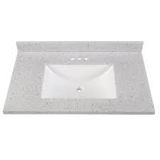 Solid surface countertops are the best for bathroom vanities! Home Decorators Collection 37 In Solid Surface Vanity Top In Silver Ash With White Sink Ss37r Ah The Home Depot