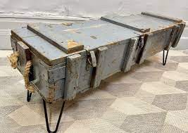 Vintage Industrial Coffee Table Storage