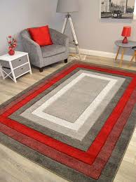 new red grey border plain rugs small