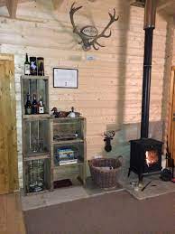 wood burning stove in my log cabin