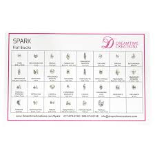 Spark Machine Cut Flatback Stones Shape Chart
