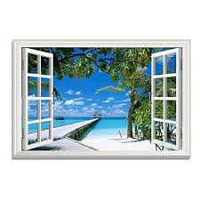 Picture Canvas Wall Art Fake Window