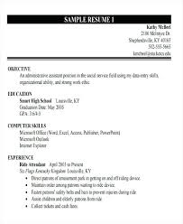 First Resume For Student High School Student Resume Examples For