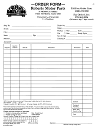 Vehicle Spare Parts Order Form And Receipt Template Sample Duyudu