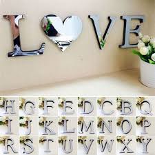 Diy 26 English Letters Acrylic Mirror