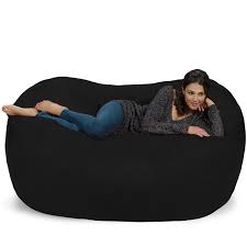 theater sacks llc large memory foam micro suede beanbag couch black