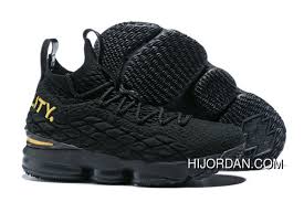 Nike Lebron James 15 Shoes Black Gold Copuon