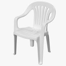 Cadeira De Plástico Branco Modelo 3d