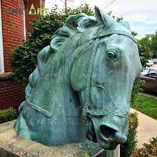 Artwork Brass Bronze Horse Head Bust
