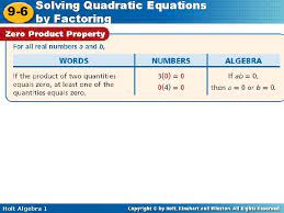 solving quadratic equations 9 6 by