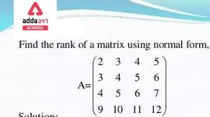Rank Of A Matrix Definition Example