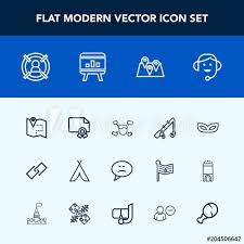 Modern Simple Vector Icon Set With Achievement Diploma